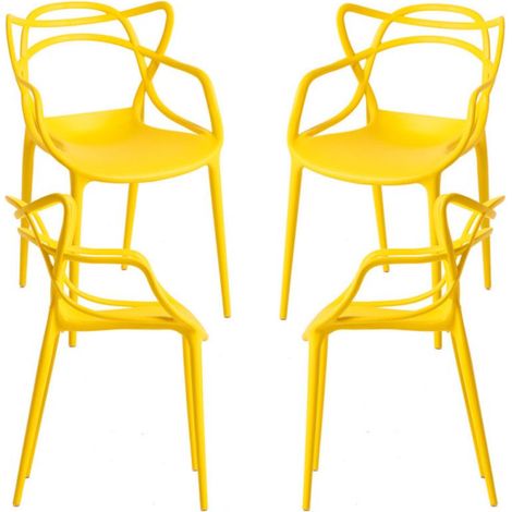 Packs Sillas Jardín - Pack 4 Sillas Korme - Amarillo (1/5)