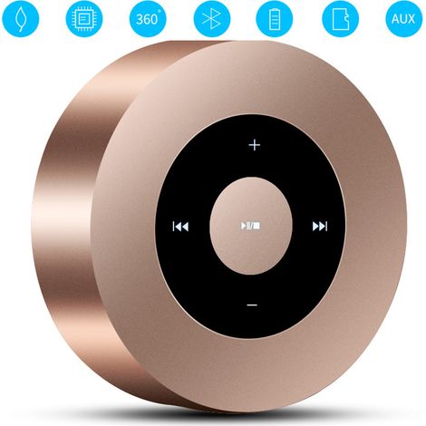Enceinte Bluetooth tactile avec boîtier étanche, 8 h d'écoute, son cristallin HD plus puissant, mini enceinte Bluetooth portable haut de gamme pour iPhone, iPad et tablette, idéale pour la douche.