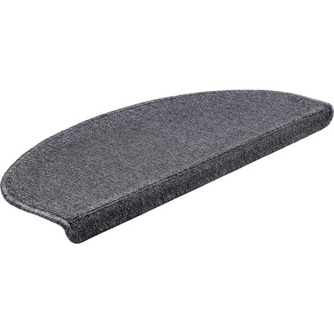 Juego de 15 peldaños de escalera semicirculares antideslizantes de 65 x 24 cm con borde gris oscuro 030007613 (1/5)