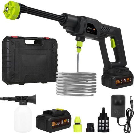 300W Nettoyeur haute pression sans fil, 21 V, 30 bar, portable, pour voiture, terrasse, fenêtre, pelouse, animal domestique (15000 mAh) (1/5)