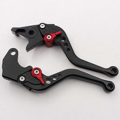 Convient aux motos Suzuki GSXR1000 01-04, cornes de frein et d'embrayage réglables en alliage d'aluminium modifié (noir 1) (1/5)