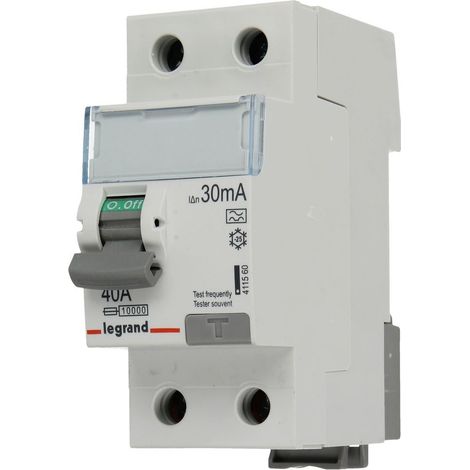 LEGRAND 009057 DISJONCTEUR DIFFÉRENTIEL 40 A/2 BROCHES/30 MA/TYPE A 411560 (1/2)