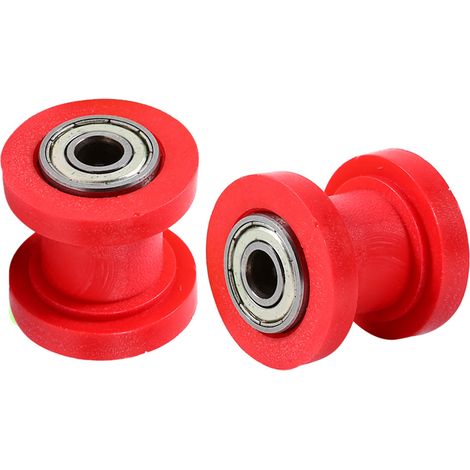 Roulette de tension de chaîne 8mm pour moto cross et pit bike, couleur rouge (1/5)