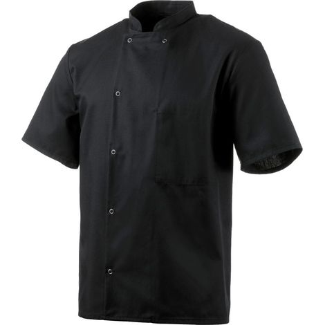 Veste de cuisine mixte manches courtes Robur Inox Noir S
