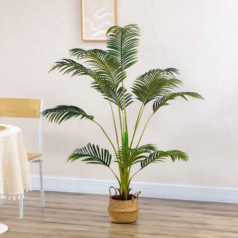 Palmera Areca Artificial 170cm Árbol Artificial con 11 Hojas Decoración para Interior Ø15x170 cm Verde (1/5)