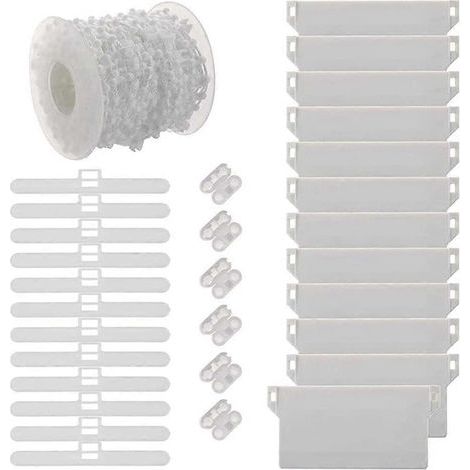 Kit de réparation pour stores verticaux, accessoires pour stores verticaux, connecteur de chaîne en plastique, connecteur supérieur, lamelles de lestage de 89 mm (1/5)