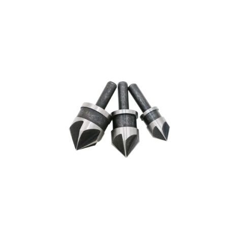 Set di 3 frese per smussatura HSS Ø 6,35 12mm/16mm/19mm----Rotonde - Crezuo