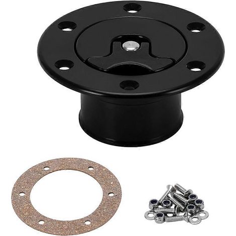 Bouchon de réservoir de carburant/réservoir tampon en aluminium usiné, montage affleurant, 6 boulons, surface oxydée, diamètre d'ouverture 35,5 mm (1/5)