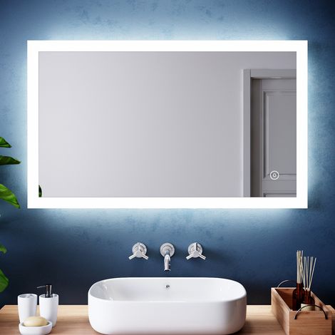 ELEGANT 1000 x 600mm Modern LED Illuminated Bathroom Vanity Mirror with Touch Switch and Demister (5PCS) (1/5)