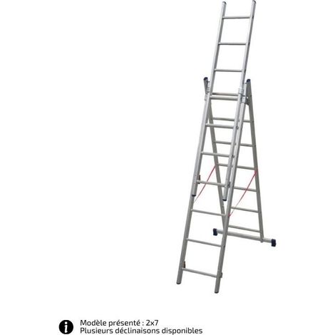 Facal – Échelle articulée aluminium 3 plans – Longueur déployée 4,26 m – Charge maximale 150 kg – Norme EN131 pour usage professionnel
