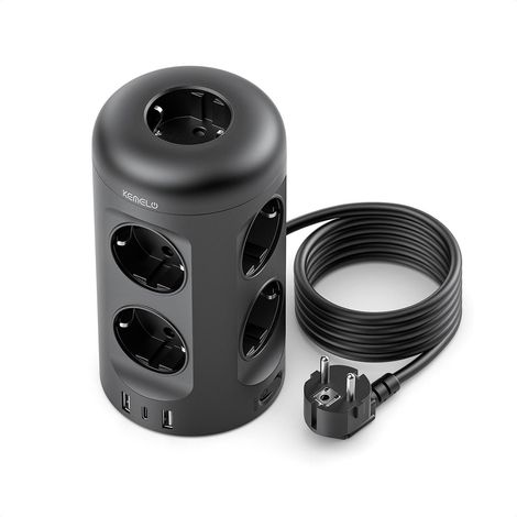 Multiprise 12 en 1 avec Interrupteur, 9 Prises + 3 USB (1/5)