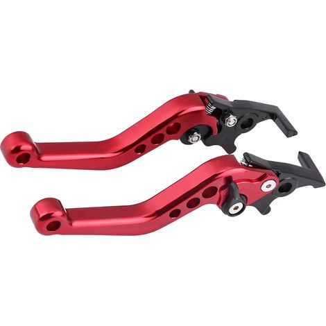 Paire de leviers de frein à disque double en aluminium CNC pour moto scooter, rouge (1/5)