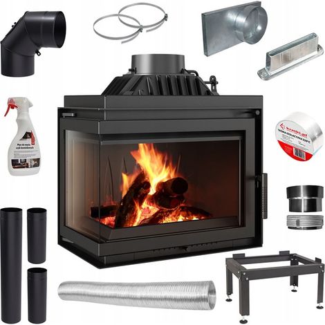 Kamineinsatz Gusseisen KRATKI SIMPLE links 8 kW Ø 200 Einbausatz 2 (1/5)