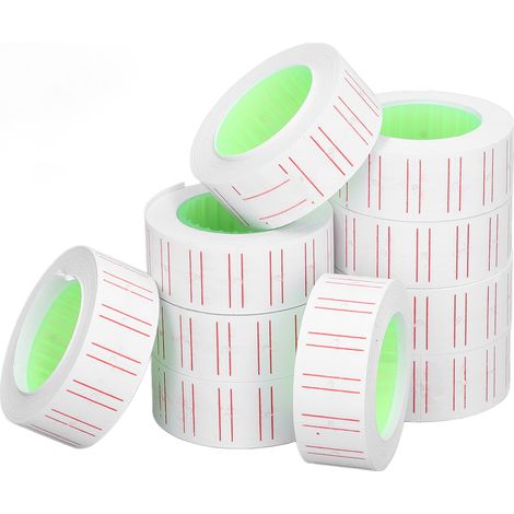 30 Rouleaux 15000 Étiquettes Prix Autocollantes Monorangée Papier pour Pistolet Étiqueteuse MX5500 21x12mm (1/5)