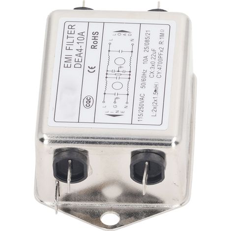 Leistungs-EMI-Filter, Rauschunterdrücker, einphasiger Wechselstrom-Audioreiniger, AC 115 V/250 V, 50/60 Hz, 10 A, Chip-Typ (1/5)