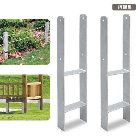 TolleTour Ancoraggio per pali per esterni – particolarmente robusto, resistente alle intemperie e ideale per pali in legno in giardino - 141 mm 2x (1/5)
