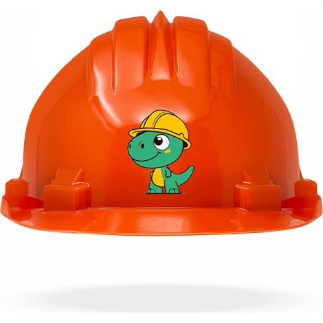 TAMS® Kinderhelm - Drehverschluss Orange Dinosaurier