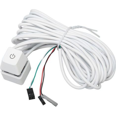 Interrupteur d'alimentation du PC Interrupteur d'alimentation PC, clé mécanique informatique cable Lumière bleue 4 mètres (1/2)