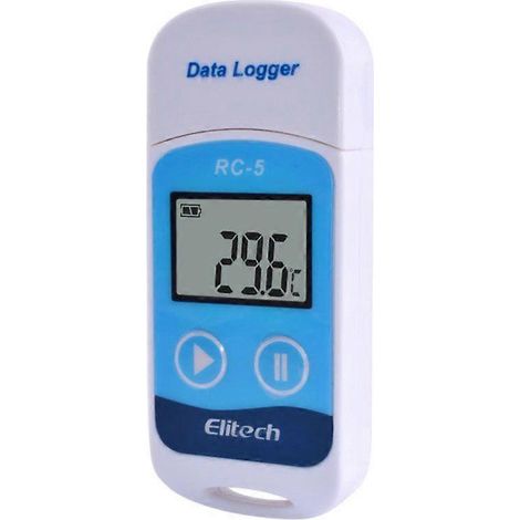 Enregistreur de données de température numérique USB haute précision RC-5 pour entrepôt, transport réfrigéré et laboratoire (1/5)