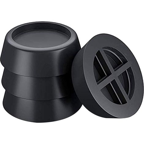 Pied de Machine à Laver nti Vibration Pads Bruit Anti Vibration Pieds pour Machines à Laver et Sécheuses à Laver Patins Antivibrations en Caoutchouc, Noir 4 Pcs (1/5)
