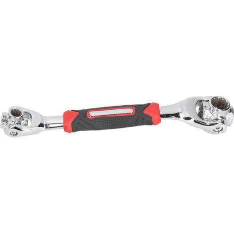 Clé 8 en 1, rouge et noire, outil à main multifonction pour travaux de maintenance électrique (1/5)