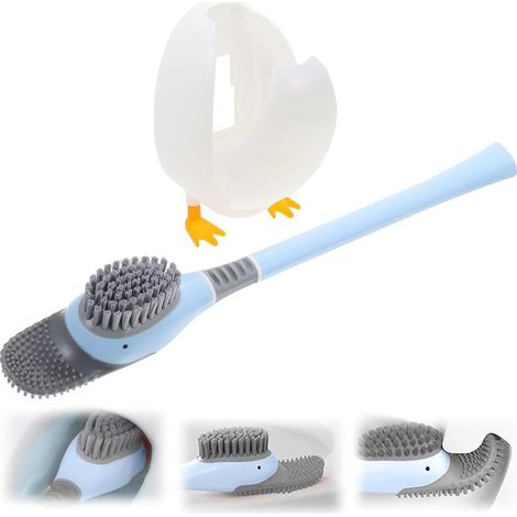 Brosse WC Silicone - Brosse de Toilette Canard Plongeant Brosse WC en Silicone Antibactérienne Balai WC Ventilée Brosse Toilette Animal Salle (1/5)
