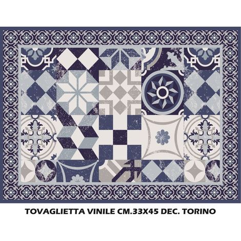TOVAGLIETTA VINILE WMD PIAZZATO TORINO 33 X 45 CM MULTICOLORE