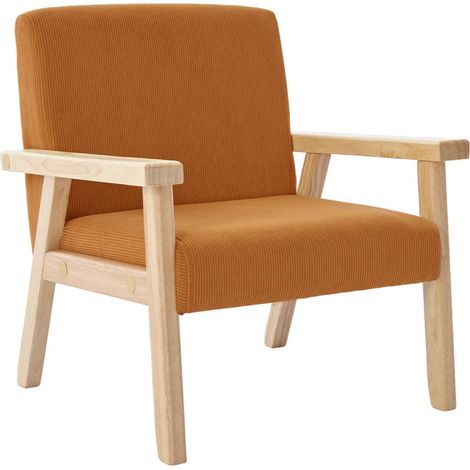sweeek - Skandinavischer Kindersessel aus Cord und Hevea-Holz
