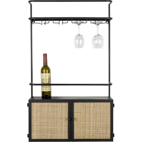 Étagère, Meuble de vin mural Guuji Rotin en Wood, BOITE A DESIGN (1/5)