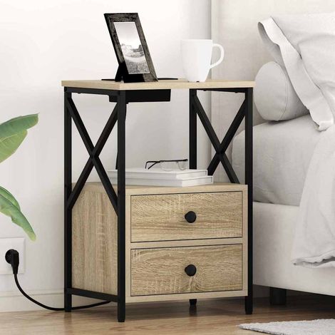 Nachttisch 2 pcs Sonoma-Eiche 40 x 31 x 60 cm Holzwerkstoff
