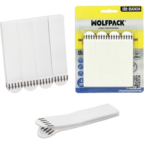 Tiras Colgadoras Adhesicas Con Velcro 19 x 85 mm. Blister 4 unidades (1/5)