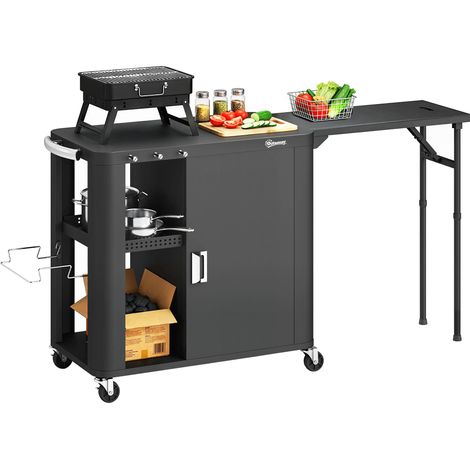 Jardin serving chariot/barbecue trolley roulettes, finition soignée (1/5)