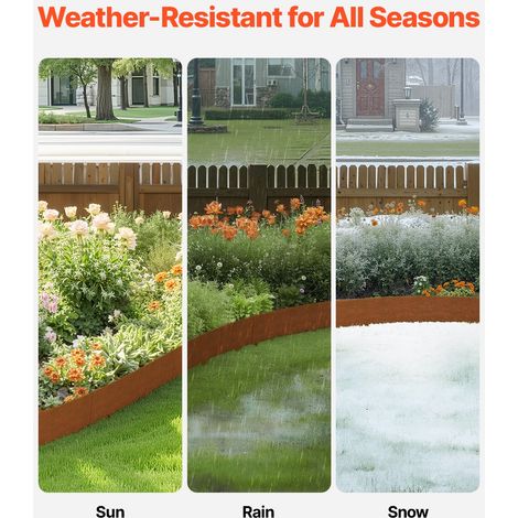 Bordure de Jardin en Acier - Lot de 10 Bordures Paysagères en (1/5)