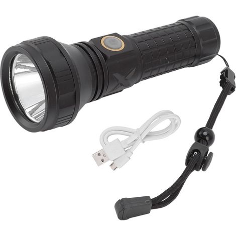 Torcia in lega di alluminio, 8000 lm, tre modalità di illuminazione, impermeabile, luce potente, torcia a lungo raggio per uso domestico, esterno, emergenza, campeggio, escursionismo, viaggi, avventur (1/5)