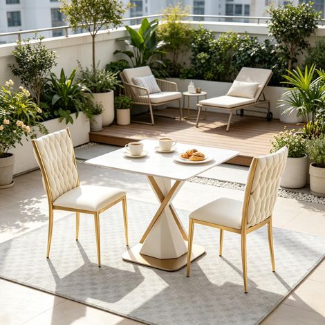 Chaises de cuisine élégantes, chaises de salle à manger et salon avec dossier haut – 2 pièces, design moderne, confortable, facile à nettoyer (1/4)