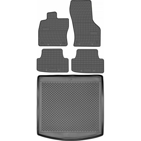 Ensemble de tapis de sol en caoutchouc pour Seat Leon III Kombi (2013-2019) + tapis de coffre (1/5)