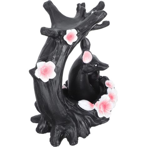 Support De Rangement En Cristal Décoratif En Forme De Prunier Piédestal Artisanal Noir (1/5)