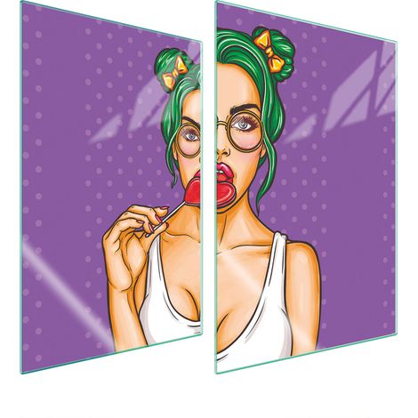 Plaque de protection en verre POUR la cuisine 2x35x52 femelle (1/5)