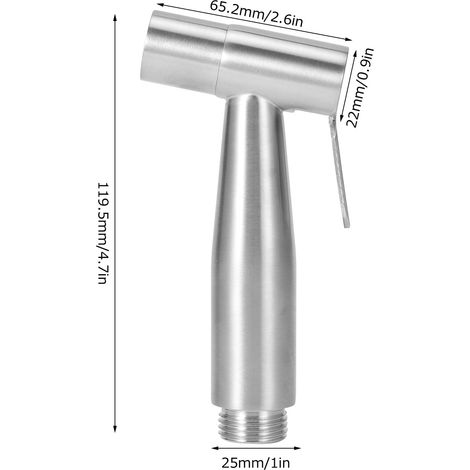 Handbrause für Dusch- und Waschbecken, Edelstahl, Chrom, G1/2 Sprühkopfdüse (1/5)