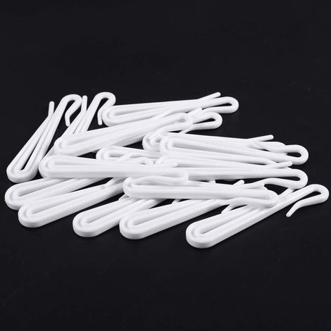 Cleafe - Set Ganci Per Tende A Pieghe Regolabile In Plastica Bianche Lungo 75 Mm Casa Bagno 87354 - (1/5)