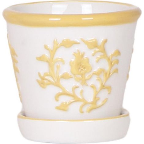 Cache-pot Malaga en Céramique Jaune Style Porcelaine Décoration Intérieure Ø 6 cm - PANGIVO