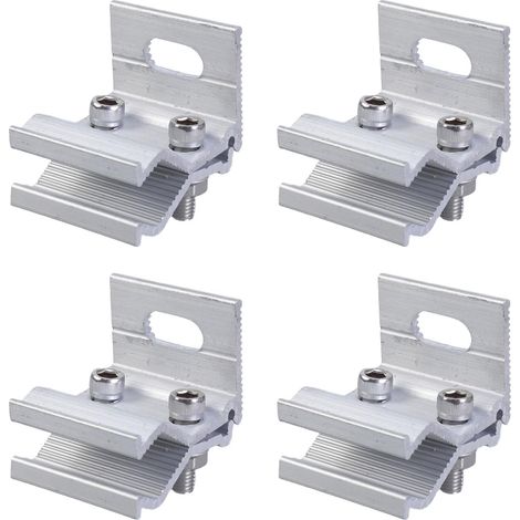 Kit de 4 supports montage photovoltaïques en aluminium avec clips (1/5)