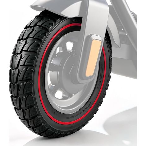 10x2.0 Pouces 10x2.125, 50/75-6.1 Pneu Plein pour Xiaomi Trottinette M365 Pro 2 EVERCROSS EV10K, 10x2/54-152 Roue Élastique, Anti Crevaison Increvable Solide, Rouge 1pc (1/5)