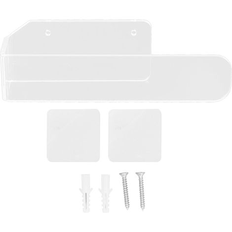 Porte-serviette mural adhésif moderne en acrylique transparent pour salle de bain et cuisine, support pour essuie-mains. (1/5)