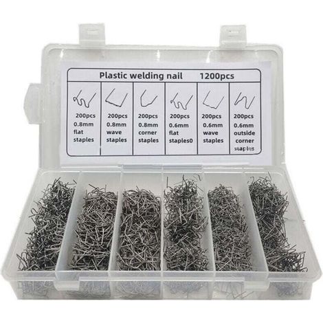 1200 Pièces Agrafes de Soudage pour Réparation de Pare-Chocs Auto Plastique Clous Raccord (1/4)