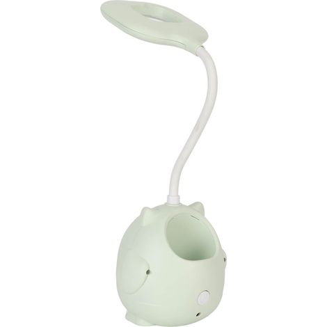 Ventilateur de rangement, veilleuse protectrice pour les yeux, lampe de bureau, porte-stylo LED pour étudiant, lampe de bureau hibou USB, vert n° 3 (1/5)