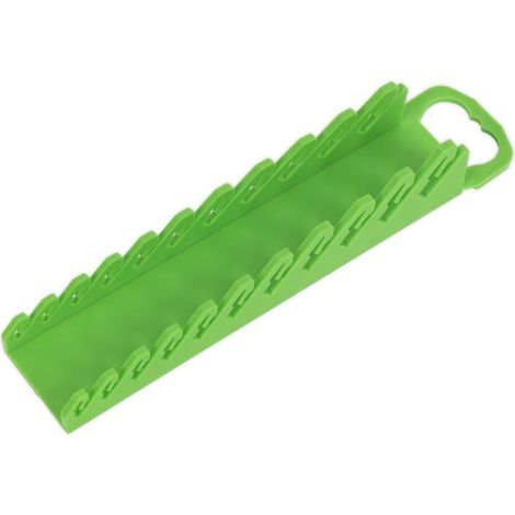 Sealey WR10HV Premier Spanner Rack Capacity 10 Stubby Spanners - Hi-Vis Green