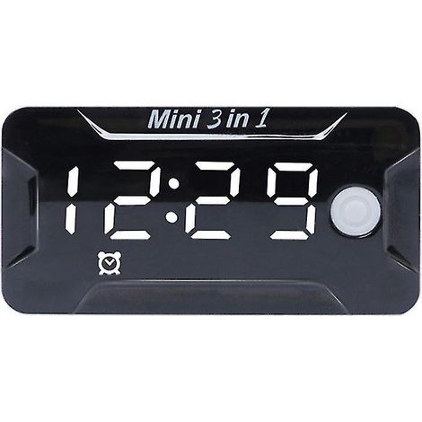 Horloge numérique étanche, thermomètre, voltmètre, moto, blanc (1/4)