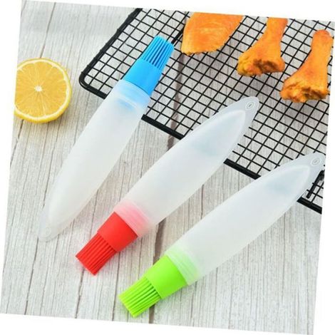 Brosse A Huile - Silicone Alimentaire - Pour Barbecue Et Patisserie - Ensemble De 4 Pieces Avec Flacon A Embout Pointu (1/4)