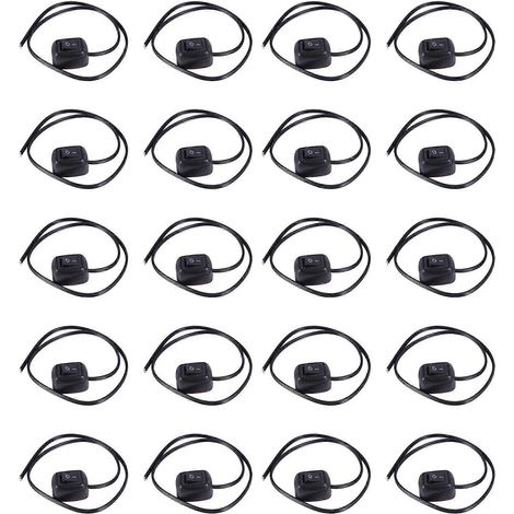 Lot de 20 interrupteurs à bouton en forme de goutte d'eau pour voiture (marche/arrêt, 12 V CC) pour feux antibrouillard, feux de jour, barres lumineuses LED, etc. (1/5)